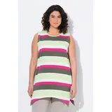 Ulla Popken T-Shirt Longtop A-Linie Rundhals ärmellos Grün 46/48