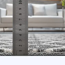 Sanat Boho Teppich – Moderner Teppich im Boho Stil, Geeignet für Wohnzimmer, Schlafzimmer, Flur, Esszimmer und Kinderzimmer – Ethno Grau, Größe: 160 x 230 cm