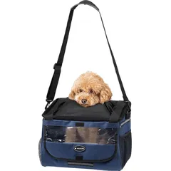 Navaris Hundekorb Fahrrad vorne - Hundefahrradkorb vorn - Fahrradkorb Hund - Für Hunde bis zu 10 kg - Praktische Zusatztaschen - Fahrradkorb Lenker - Blau
