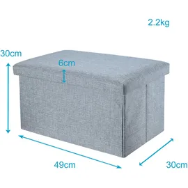 Intirilife Sitzbank 49x30x30 cm GRAU - Sitzwürfel