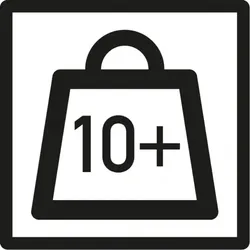 Dreifke® Verpackungskennzeichen Pakete mit erhöhtem Gewicht 10-20kg, Folie, seewasserbeständig, 20x20mm, 100/Rolle