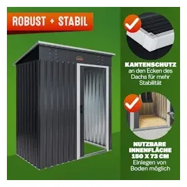 Gardebruk Geräteschuppen 1,81 x 1,62 m anthrazit/metall Schiebetür