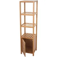 MCW Badregal, Braun, Holz, 36x140x34 cm, Badezimmer, Badezimmerregale, Badregale