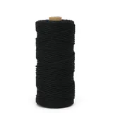 Makramee Garn 3mm | Premium Makramee Garn| Garn Makramee 100m/200m | Baumwollkordel | Premium Makramee Garn Für DIY Handwerk Stricken (Schwarz,100M)