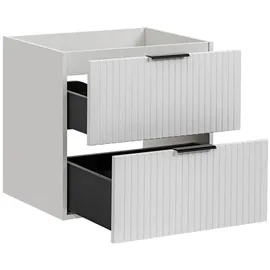 Lomadox Lomado Waschbeckenschrank, Weiß, Holzwerkstoff, 60x57x46 cm, Badezimmer, Badezimmerschränke, Waschbeckenunterschränke
