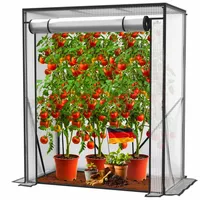 Kesser KESSER® Premium Tomatengewächshaus Foliengewächshaus, Gewächshaus klein, Tomatenhaus, Treibhaus mit Tür zum Aufrollen - 100 x 50 x 150 cm Frühbeet, Gemüse, Blumen, Obst, Garten