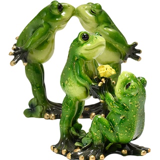 SYFUNLV Ein Paar Frösche,Frösche Deko,Froschpärchen Tierfigur lustiges Deko-Frosch Paar trendig witzige Modell-Frösche Handwerk Dekorativ Für Hochzeiten (Set 2)