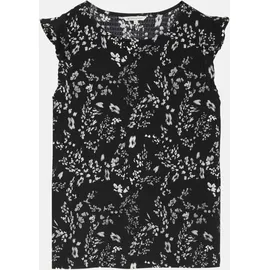 Tom Tailor Loose Fit Top in Crinkle-Optik, Black, L