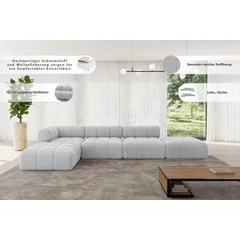 altdecor Modulares Sofa Ecksofa in L-Form - Kerru-L2 - 380x190x70 cm Weiß universal, links/rechts Corner modular Sofa Eckcouch Couch Wohnlandschaf... - Weiß