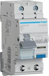 Hager Fehlerstrom-Leitungsschutzschalter 1P+N 6kA B-25A 30mA Typ F QuickConnect ADF925D