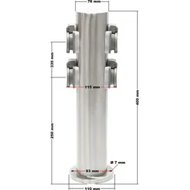 Wiltec Gartensteckdose 4-fach Weiß