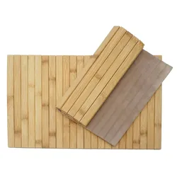 Mendler 2-teiliges Tischset HWC-E72, Platzdeckchen Tischmatte Platzset, Bambus abwaschbar flexibel 45x30cm