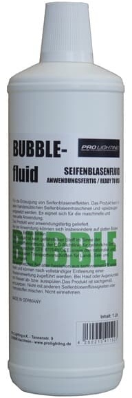 Pro Lighting Seifenblasenfluid / Bubble-Fluid 1L anwendungsfertig, Made in Germany