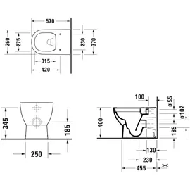 Duravit D-Code WC-Set mit WC-Sitz Weiß hochglanz