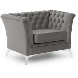 s-style möbel Chesterfield-Sessel Whitby Samt 116 x 78 x 82 cm Grau