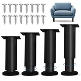 MHYMX Möbelfüße Verstellbar, 4 Stück Schrankfüsse 12-18cm Höhenverstellbare Möbelfüsse Schwarz Möbelfüß Metall Ersatz Möbelbeine Belastbar Bis 300 Kg Verstellbare Füße für Möbel Schränke Couch