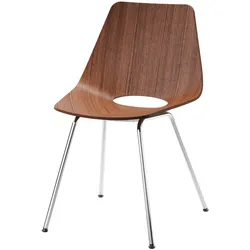 Thonet - S 661 Stuhl, Chrom / Nussbaum