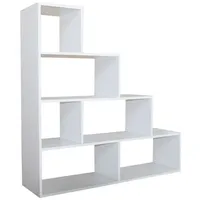Hti-Living Bücherregal Thekla 11430 1-tlg. Stufenregal Raumteiler Weiß