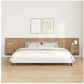 vidaXL Kopfteil mit Schrank 3 pcs Artisan-Eiche Holzwerkstoff