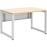 HAMMERBACHER RS12 höhenverstellbarer Schreibtisch eiche rechteckig, O-Fuß-Gestell silber 120,0 x 80,0 cm