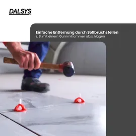 Dalsys Fliesen Nivelliersystem Set 3mm 1000x Gewindelaschen 300x Hauben,