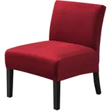 CHNSHOME Sesselbezug 1 Sitzer ohne Armlehnen Stretch Accent Stuhlhussen Stuhlbezug ohne Armlehnen Samt Sesselbezug Stuhlschutz Stuhlbezug Stretch Weinrot