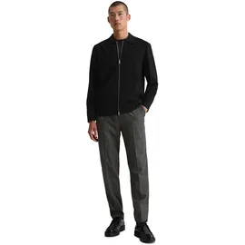 Marc O'Polo Strickjacke MARC O'POLO, Herren, Gr. L, schwarz, Obermaterial: 88% Schurwolle, 12% Polyamid, normal, Rippbündchen, Strickjacken Strickjacke, Overshirt-Strickjacke regular fit in kompakter Boiled Wool Optik
