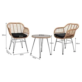 CASARIA Bali Set 3-tlg. natur inkl. Auflage