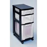Really Useful Box Aufbewahrungsbox transparent, schwarz 30,0 x 42,0 x 69,0 cm