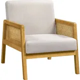 Yaheetech - Armlehnensessel Loungesessel mit Polsterung bequemer Polstersessel mit Armlehnen aus Rattan Einzelsofa für