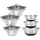 King EDELSTAHL Topf-Set 9-tlg. 3 x Topf Ø 16 cm + 18 cm + 20 cm + 3 x Schüssel