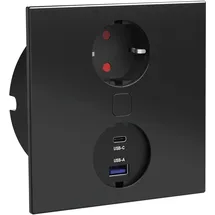 hpf Einbausteckdose 1 St. Schwarz