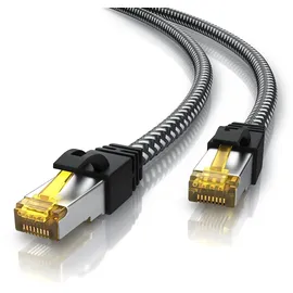 Primewire Patchkabel CAT 7 Rohkabel mit Baumwollummantelung - Gigabit Ethernet LAN Kabel - 10 Gbit/s - S/FTP PIMF Schirmung - Netzwerkkabel - 3m
