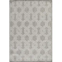 Teppich Outdoor Flachgewebe Geometrisch Polypropylen Balkon Grau Rechteckig 160x230 | Kadima Design