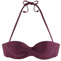 LASCANA Bügel-Bandeau-Bikini-Top Damen bordeaux Gr.40 Cup B