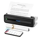 ItriAce Mobiler Drucker, Thermodrucker a4 für Unterwegs für iOS, Android, Computer und Handy, Bluetooth Wireless Drucker, Tragbarer Drucker mit 1 Rollen Thermopapier für Reisen, Zuhause, Studium