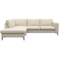 FLEXLUX Ecksofa »Fiore, L-Form«, breite Armlehnen, Füße Alu/schwarz, B/T 241/225 cm, Kaltschaum im Sitz weiß