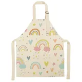 Doralie Kinderschürze, Kochschürze für Kinder, Schürze für Jungen und Mädchen,verstellbar, 6-10 Jahre (Regenbogen) - 48cm x 58cm