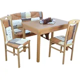 Home Affaire Essgruppe »Madrid«, (Spar-Set, 4 tlg., 1 Sitzbank, 1 Esstisch, 2 Stühle), 4-teilig braun + buchefarben,