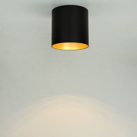 Licht-Erlebnisse Ø Ø12,7 cm, Schwarz Gold GU10 Decke, Modern Deckenleuchte