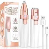 Vinmall Epilierer 2-in-1 Damenrasierer Gesicht Augenbrauen Trimmer