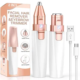 Vinmall Epilierer 2-in-1 Damenrasierer Gesicht Augenbrauen Trimmer