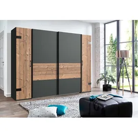WIMEX Schwebetürenschrank Stockholm 270 x 208 x 65 cm Grau/Schwarz/Silber