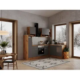 Respekta Winkelküche L-Form 250 x 172 cm Grau