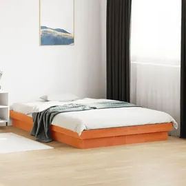 vidaXL Massivholzbett mit LED-Beleuchtung Wachsbraun 120x190 cm Kiefer