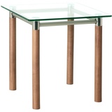 Haku-Möbel Beistelltisch, Metall, satiniert-noce, B 42 x T 42 x H 43 cm