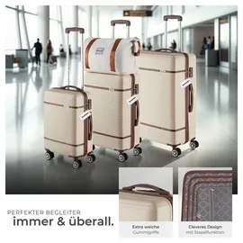 Tectake Reisekofferset 13-tlg. beige/weiß