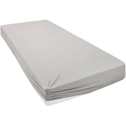 Spannbettlaken HOME AFFAIRE "Cremona, in den Qualitäten: Baumwolle mit Elastan oder Biber", grau (hellgrau), B:200cm L:200cm, Biber, Obermaterial: 100% Baumwolle, Laken, Premium Qualität, Größe ab 90x200 cm