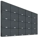 AL Briefkastensysteme 20er Briefkastenanlage RAL 7016 Anthrazit inkl. Zeitungsfach