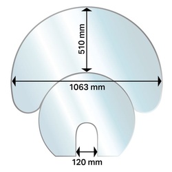 Aduro Glasbodenplatte, Halbmond, 53119, Funkenschutzplatte